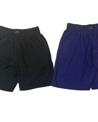 vDiva Cotton Cotton Shorts for Women - (Black & Blue Solid Combo)