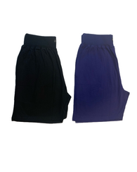 vDiva Cotton Cotton Shorts for Women - (Black & Blue Solid Combo)
