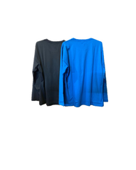 vDiva Long Sleeves Tees for Women (Black & T Blue Combo)