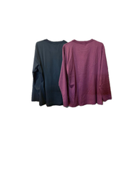 vDiva Long Sleeves Tees for Women (Black & Maroon Combo)