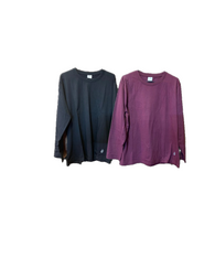 vDiva Long Sleeves Tees for Women (Black & Maroon Combo)