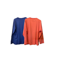 vDiva Long Sleeves Tees for Women (Dark Blue & Orange Combo)