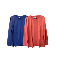 vDiva Long Sleeves Tees for Women (Dark Blue & Orange Combo)