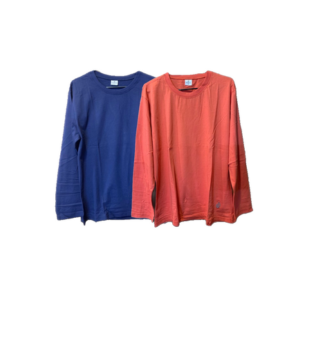 vDiva Long Sleeves Tees for Women (Dark Blue & Orange Combo)