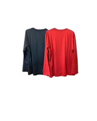 vDiva Long Sleeves Tees for Women (Black & Red Combo)