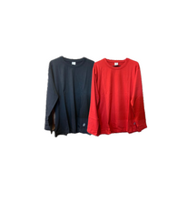vDiva Long Sleeves Tees for Women (Black & Red Combo)